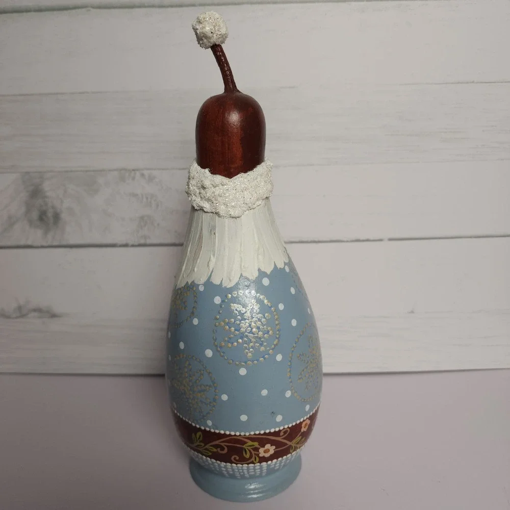 Handmade Gourd Santa‎ Claus Figurine Signed by Regina Schaefer